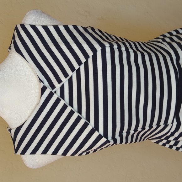 The Limited Navy White Striped Sleeveless Fit & Flare Mini Dress Size Small - Picture 6 of 11